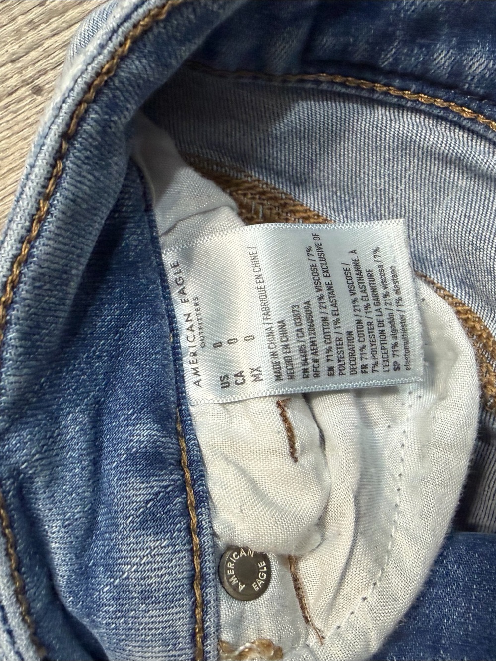 American Eagle Outfitters Distressed Blue Denim Shorts next level Stretch‎ Read* - Picture 9 of 11